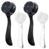 4 Pcs Large Face Scrubber, Beomeen Facial Cleansing Brush Charcoal Black Bristles Exfoliator Soft Brush with Lid for Gentle Deep Cleansing and Exfoliating view 1
