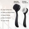 4 Pcs Large Face Scrubber, Beomeen Facial Cleansing Brush Charcoal Black Bristles Exfoliator Soft Brush with Lid for Gentle Deep Cleansing and Exfoliating view 2