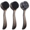 3 Pcs Large Handheld Face Scrubber, Beomeen Facial Cleansing Brush Charcoal Black Bristles Face Exfoliator Cleaner Soft Brush with Lid for Gentle Deep Cleansing and Exfoliating (Black-Glitter) view 1