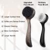 3 Pcs Large Handheld Face Scrubber, Beomeen Facial Cleansing Brush Charcoal Black Bristles Face Exfoliator Cleaner Soft Brush with Lid for Gentle Deep Cleansing and Exfoliating (Black-Glitter) view 2