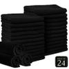 Barber Towels Black Salon Towels For Hair Stylist - Pack of 24, Not Bleach Proof, 16 by 27 Inches, Cosmetology Towel, Absorbent Cotton Hair Towel for Women, Men, Beauty, Spa and Home Hair Care view 3