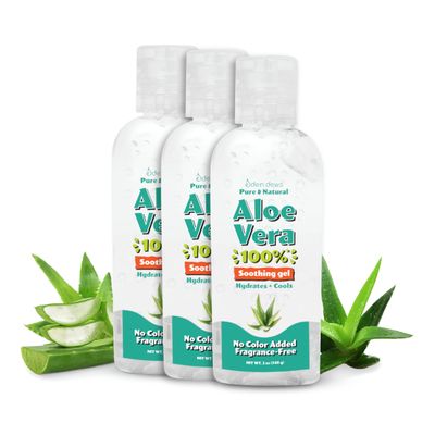 Eden Dews Organic Aloe Vera Gel 100% Pure & Natural Gel, Moisturizing, Face Skin & Hair Care, Made in USA, Unscented (3, (2 Oz))