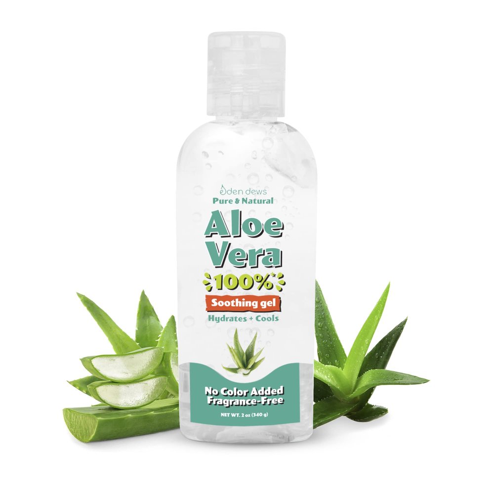 Eden Dews Organic Aloe Vera Gel 100% Gel, Moisturizing, Face Skin & Hair Care, Made in USA, Unscented (1, (2 Oz))