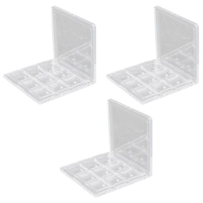 FOMIYES 3pcs Empty Eyeshadow Palette Case Compact Multi-Grid Makeup Storage for Blush Lipstick and Loose Powder Portable Design for Travel and Organization