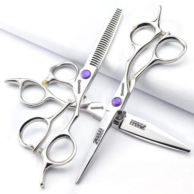 5.5/6/6.5 Inch Sharonds Hair Salon Professional Barber Scissors Hair Styler Professional Hair Styling Tools Hair Scissors Set (6 Inch 3 Pieces-B)