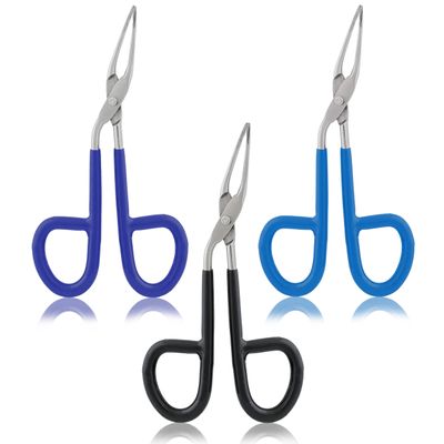 3 Pcs Scissors Shaped Eyebrow Tweezers Clip with Easy Scissor Handle, Stainless Steel Scissor Handle Tweezers Flat Straight Tip Tweezers Brow Hair Plucker Remover, Men Women (Black, Blue, Sky Blue)