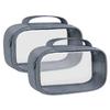 Moyad TSA Approved Clear Toiletry Bag with Handle, 2 Pack Quart Size 3-1-1 Liquids Pouch for Travel, Transparent Makeup & Cosmetic Organizer for Women Men, Grey view 1
