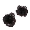 KALLORY 2pcs Synthetic Hair Bun Tool Creative Headdress for Women Girls Brownish Black Chignon Accessories for Volume and Fullness Easy to Use Hair Plate for Stylish Updos view 1