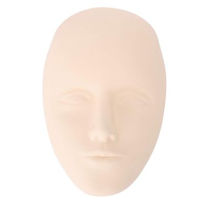 Mannequin Head and Practice Skin Practice Permanent Makeup Silicone Fake Skin for Microblading Eyebrow Lip Training(Dough)