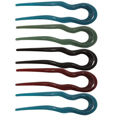 KALLORY Classic u Shaped Hairpins 5pcs Women Hair Forks Girls Buns Sticks Hair Stick Accessories Hairpin for Women French Pin