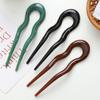 KALLORY Classic u Shaped Hairpins 5pcs Women Hair Forks Girls Buns Sticks Hair Stick Accessories Hairpin for Women French Pin view 3