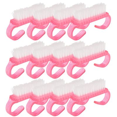 Beavorty Nail Cleaning Brush, 12pcs Hand Grip Plastic Scrubbing Brush with Soft Bristles Fingernail Cleaning Manicure Supplies for Hands Feet Nails