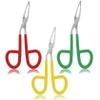3 Pcs Scissors Shaped Eyebrow Tweezers Clip with Easy Scissor Handle, Stainless Steel Scissor Handle Tweezers Flat Straight Tip Tweezers Brow Hair Plucker Remover, Men Women (Yellow, Red, Green) view 1