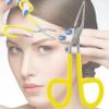 3 Pcs Scissors Shaped Eyebrow Tweezers Clip with Easy Scissor Handle, Stainless Steel Scissor Handle Tweezers Flat Straight Tip Tweezers Brow Hair Plucker Remover, Men Women (Yellow, Red, Green) view 3