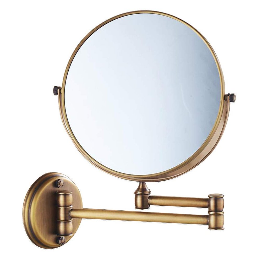 3X Magnification Makeup Vanity Mirror,Two-Sided Wall Mounted Cosmetic Mirror 360Swivel Extendable Bathroom Mirror,Black(Rose Gold 8inch) (Bronze 8inch)