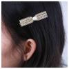 Allereyae Vintage Crystal Pearl Bow Hair Clip Barrette Rhinestone Pearl Hair Barrette Faux Pearl Head Clip Headwear Barrette Gold Pearl Hair Accessories for Women view 1