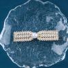 Allereyae Vintage Crystal Pearl Bow Hair Clip Barrette Rhinestone Pearl Hair Barrette Faux Pearl Head Clip Headwear Barrette Gold Pearl Hair Accessories for Women view 3