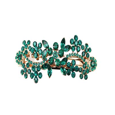 Faship Gorgeous Emerald Green Rhinestone Crystal Hair Barrette Clip