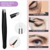 Sunuly Eyebrow Razor, 7 in 1 Brow Kit, Eyebrow Trimmer Set Including Brow Razors, Brush, Scissors, Tweezers, with Plastic Box for Women Men Eyelash Facial Grooming view 2
