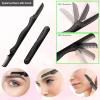 Sunuly Eyebrow Razor, 7 in 1 Brow Kit, Eyebrow Trimmer Set Including Brow Razors, Brush, Scissors, Tweezers, with Plastic Box for Women Men Eyelash Facial Grooming view 4