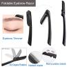 Eyebrow Razor, KAJUDA Eyebrow Kit, 5 in 1 Eyebrow Trimmer, Eyebrow Grooming Set for Women and Men, Including Comb Tweezers, Scissors, Brow Razors, Brush for Eyebrow Eyelash Extensions view 3
