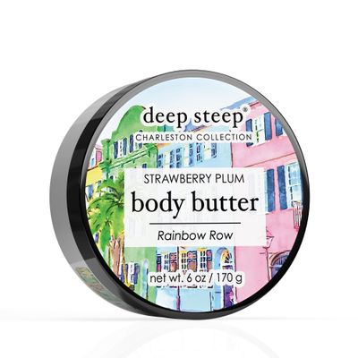 Deep Steep Body Butter, 6 oz  Rich Moisturizer with Ceramides, Coconut Oil, Argan Oil & Aloe Vera  Vegan, Clean Beauty, Smooth & Hydrated Skin (6 Ounces, Strawberry Plum)