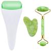 AECW 3-in-1 Natural Jade Roller and Gua Sha Set for Face and Eye Ice Roller Facial Cooling Massage Roller (White Ice Roller + Jade Roller + Gua Sha) view 1
