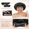 Bonnet Queen 2Pcs Pack Satin Bonnet Silk Bonnet for Sleeping Hair Bonnet with Tie Band Sleep Bonnet Night Cap for Women Curly Hair view 4