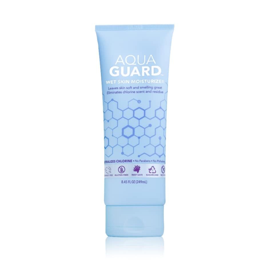 AQUA GUARD After-Swim Wet Skin Moisturizer | Leaves Skin Soft+Neutralizes Chlorine Scent & Residue | In-Shower Lotion | Saves time | Apply to wet skin then towel off | Fast Absorbing