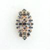 Faship Gorgeous Navy Blue Rhinestone Crystal Floral Hair Barrette view 2