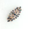 Faship Gorgeous Navy Blue Rhinestone Crystal Floral Hair Barrette view 3