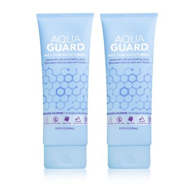 AQUA GUARD After-Swim Wet Skin Moisturizer | Leaves Skin Soft+Neutralizes Chlorine Scent & Residue | In-Shower Lotion | Saves time | Apply to wet skin then towel off | Fast Absorbing (2-Pack)