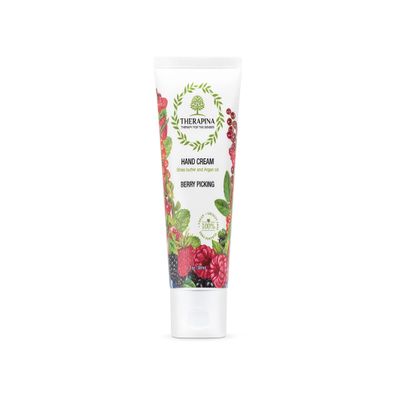 THERAPINA Aromatherapy Hand Cream for Dry Skin  Shea Butter Hand Cream for Women and Men with an Awakening, Long-Lasting Berry Picking Scent  Vegan Hand Cream Lotion for Dry Skin, 3 Oz.