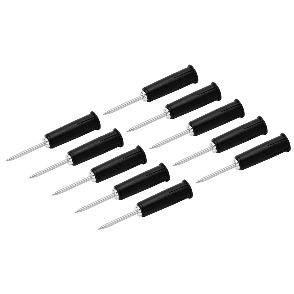 10pcs Banana Jack Wire Piercing Pin Wire Piercing Probe PVC Appearance 2mm/0.08in to 4mm/0.16in Conversion Insulation Pins for Multimeter (Black)
