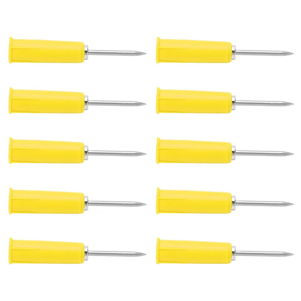 10pcs Banana Jack Wire Piercing Pin Wire Piercing Probe PVC Appearance 2mm/0.08in to 4mm/0.16in Conversion Insulation Pins for Multimeter (Yellow)