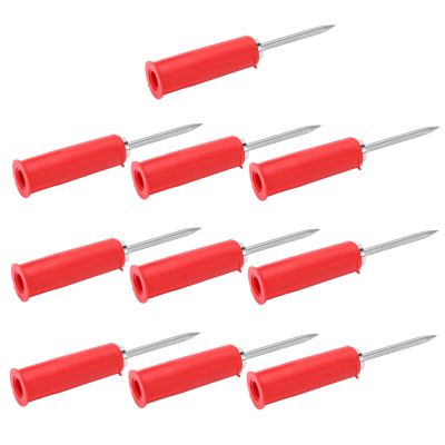10pcs Banana Jack Wire Piercing Pin Wire Piercing Probe PVC Appearance 2mm/0.08in to 4mm/0.16in Conversion Insulation Pins for Multimeter (Red)