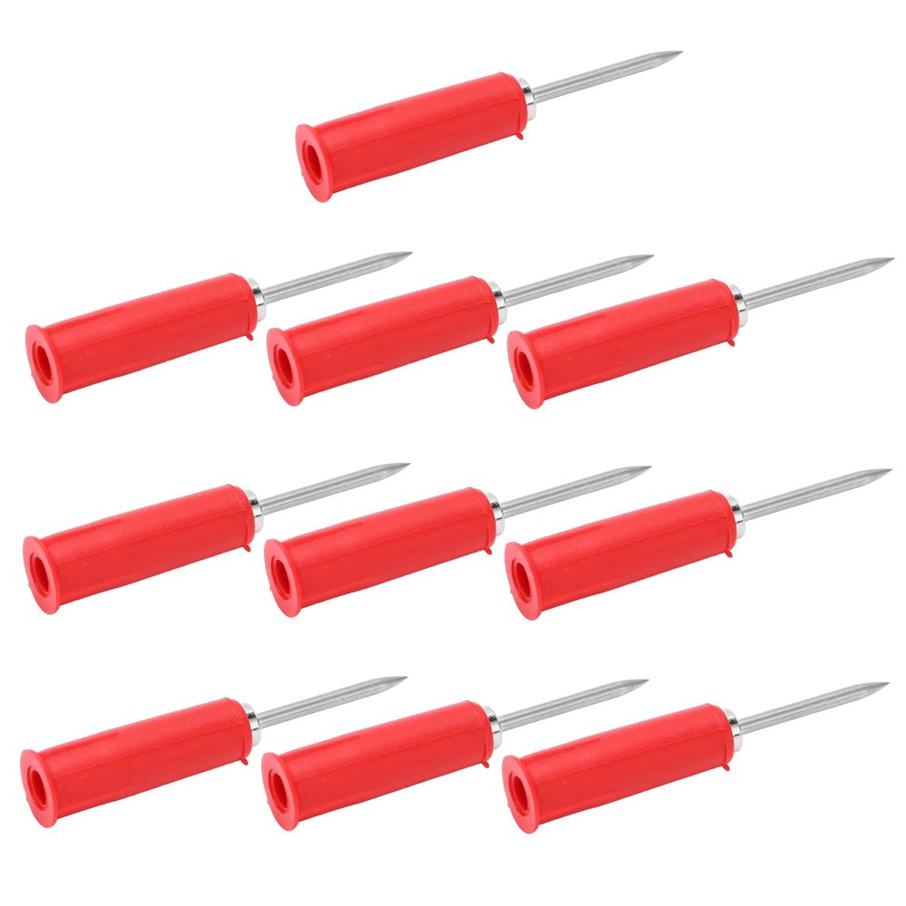 10pcs Banana Jack Wire Piercing Pin Wire Piercing Probe PVC Appearance 2mm/0.08in to 4mm/0.16in Conversion Insulation Pins for Multimeter (Red)