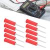 10pcs Banana Jack Wire Piercing Pin Wire Piercing Probe PVC Appearance 2mm/0.08in to 4mm/0.16in Conversion Insulation Pins for Multimeter (Red) view 2