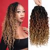 18 Inch Ombre Faux Goddess Locs Crochet Hair for Women Long Curly River Locs Pre Looped Crochet Braids with Curly Ends Synthetic Hair Extensions (6 packs, #1b/30/27) view 1