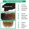 18 Inch Ombre Faux Goddess Locs Crochet Hair for Women Long Curly River Locs Pre Looped Crochet Braids with Curly Ends Synthetic Hair Extensions (6 packs, #1b/30/27) view 4