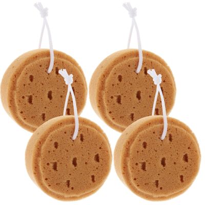 FRCOLOR Personal Care Products 4pcs Exfoliating Bath Sponge Shower Brush Soft Scrubber Skin Cleaning Spa Towel Body Scrubberwash Sponge for Men Kids Loofah