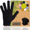 Temple Spring Exfoliating Glove, Rayon Bamboo Exfoliating Body Scrubber, Loofah Washcloth, Exfoliate Loofa Shower Scrubber, Body Exfoliator Scrub, Shower Loofah Bath Sponge - Black view 1