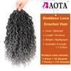 14 Inch 7 Packs Ombre Faux Locs Crochet Hair for Women - Goddess Pre-Looped River Locs With Curly Hair - Soft Gray Crochet Braids (T1B/Gray#) view 2