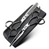Patterned Handle Hair Scissors 6 inch 9cr18 Steel Professional Cutting and thinning Scissors Hairdresser Hair Styling Scissors, Suitable for Family Hair Cutting (2 pcs) view 1