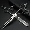 Patterned Handle Hair Scissors 6 inch 9cr18 Steel Professional Cutting and thinning Scissors Hairdresser Hair Styling Scissors, Suitable for Family Hair Cutting (2 pcs) view 2