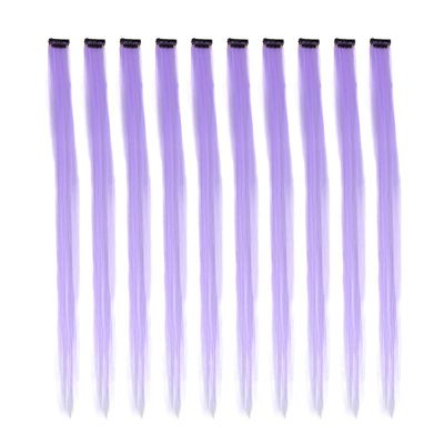 SOLUSTRE 10pc - Hair Extensions ponytail wigs Colored Wigs Party Highlights Hair Extensions highlight clip in hair extensions clip womens wigs pink wig Can be ironed child baby