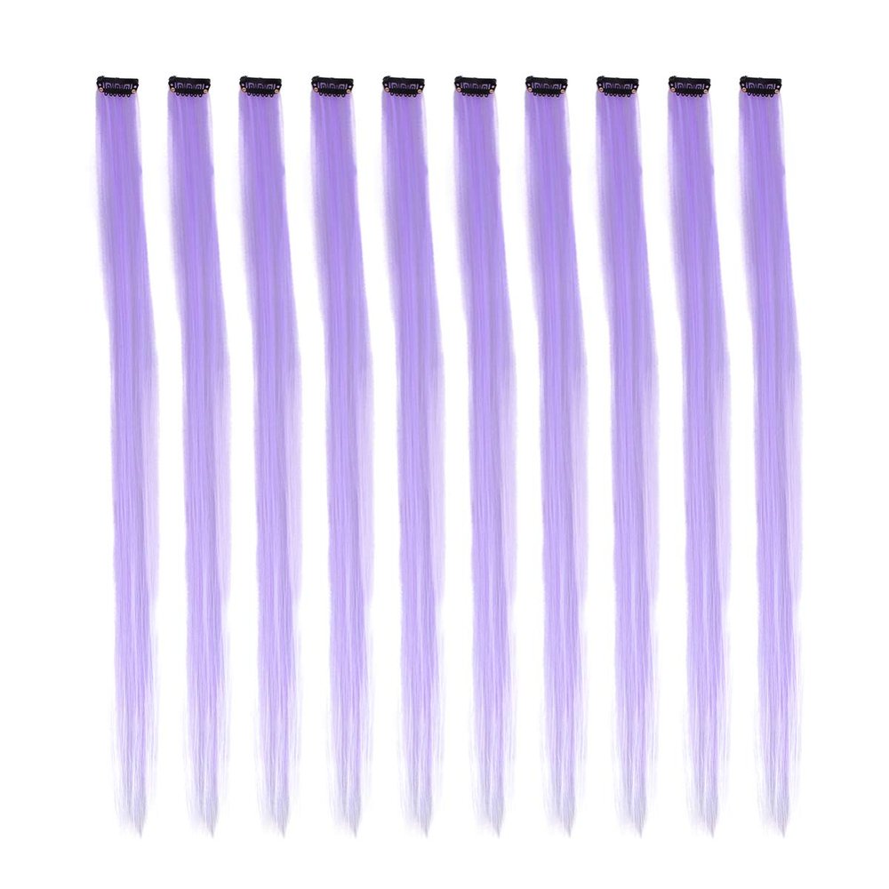 SOLUSTRE 10pc - Hair Extensions ponytail wigs Colored Wigs Party Highlights Hair Extensions highlight clip in hair extensions clip womens wigs pink wig Can be ironed child baby
