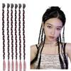 6pcs Synthetic Braid Female Ponytail Playful and Cute Simulation Boxing Braid Signle Clip Ombre Color DIY Hair Extensions (1B/Pink) view 1