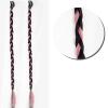 6pcs Synthetic Braid Female Ponytail Playful and Cute Simulation Boxing Braid Signle Clip Ombre Color DIY Hair Extensions (1B/Pink) view 2