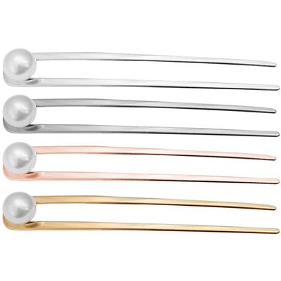 LALAFINA 4pcs Metal Hair Forks Elegant Chignon Hair Sticks for Updo Hairstyles for Women and Gunmetal